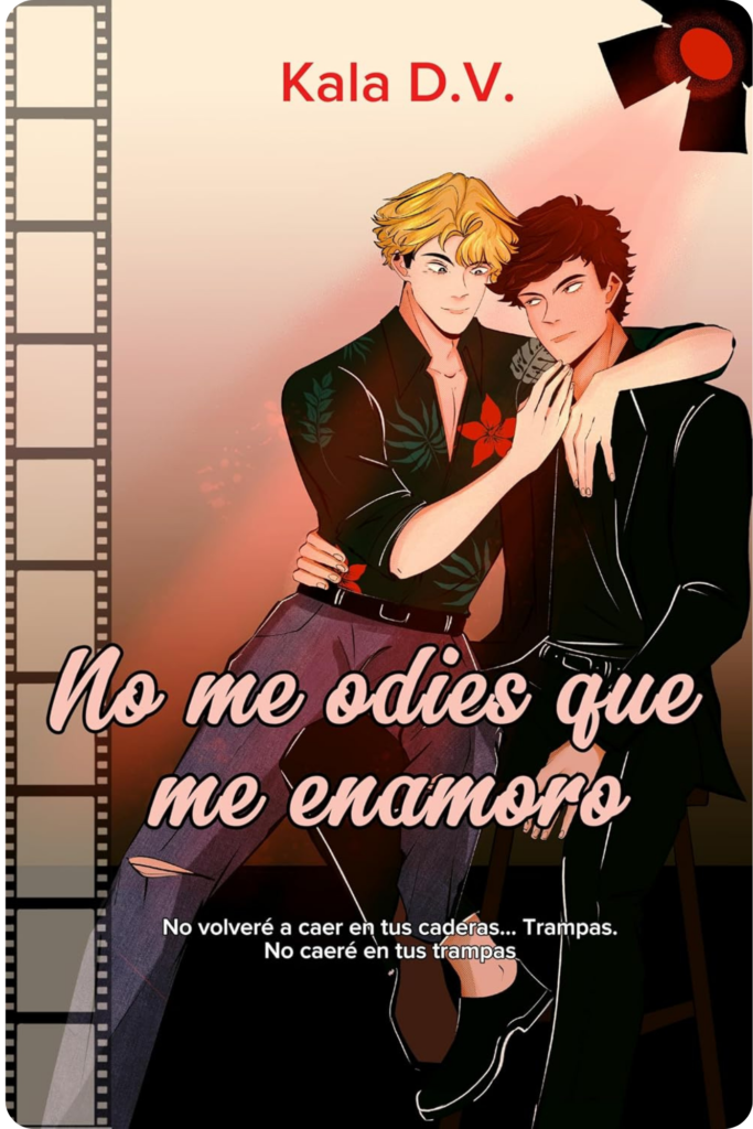 alt="Portada del libro 'No me odies que me enamoro' de Kala D. L., con una estética delicada y tonos suaves, acompañado de elementos visuales que evocan el amor, los sentimientos y las relaciones."